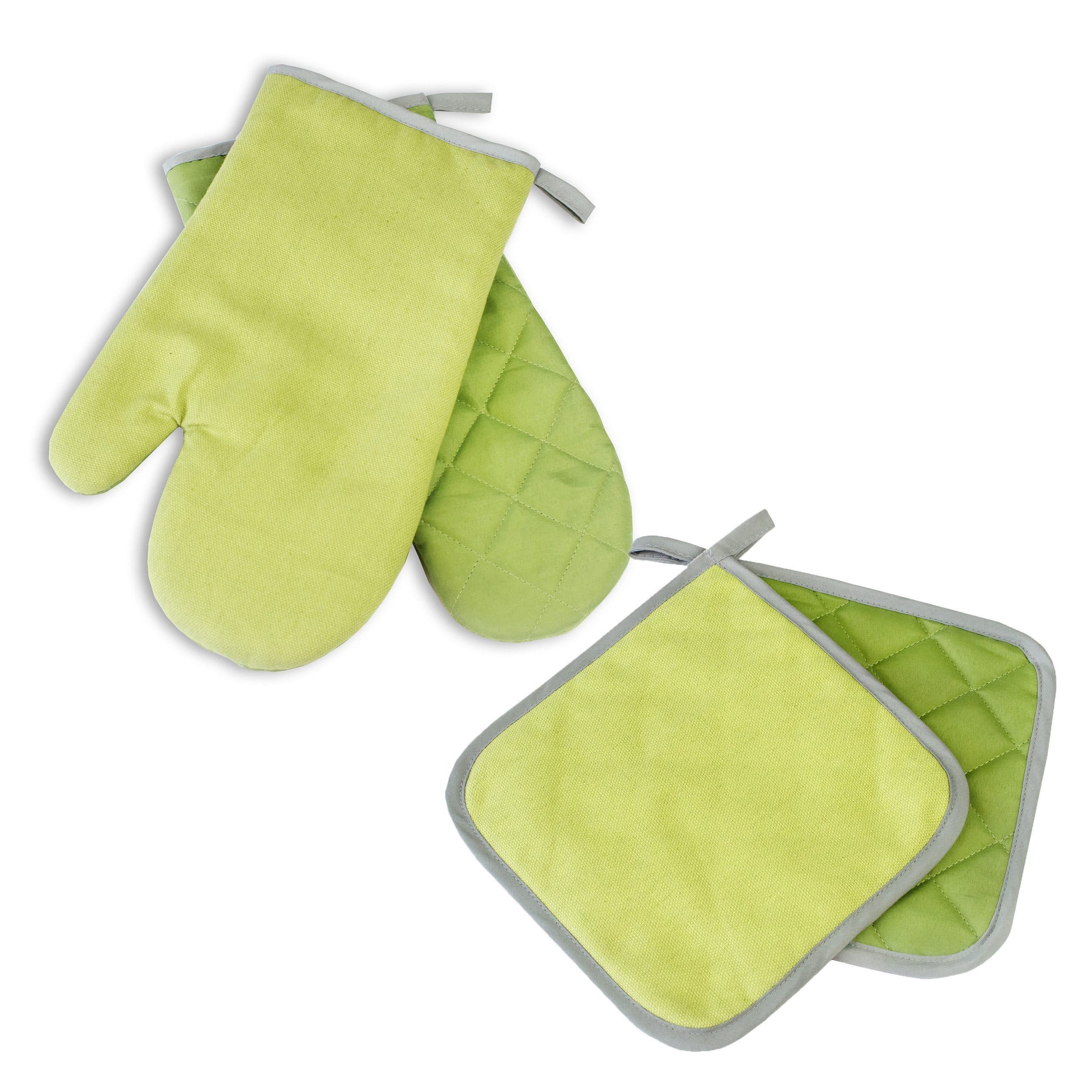 Delindo Lifestyle Ofenhandschuhe & Topflappen 4er Set Grün Hitzebeständig - Bild 2