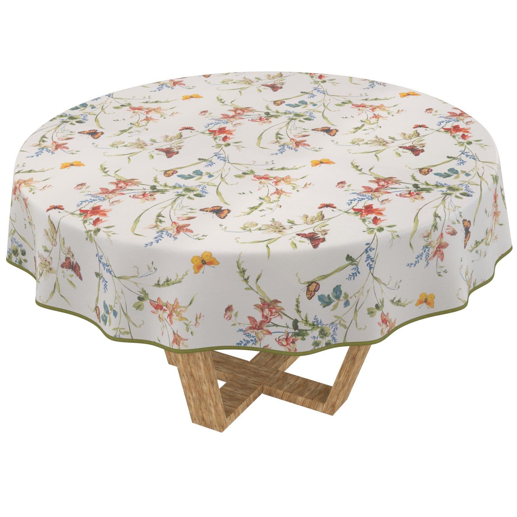 ANRO Tischdecke Rund 100cm Orange Abwaschbar PU-Beschichtet - Bild 2