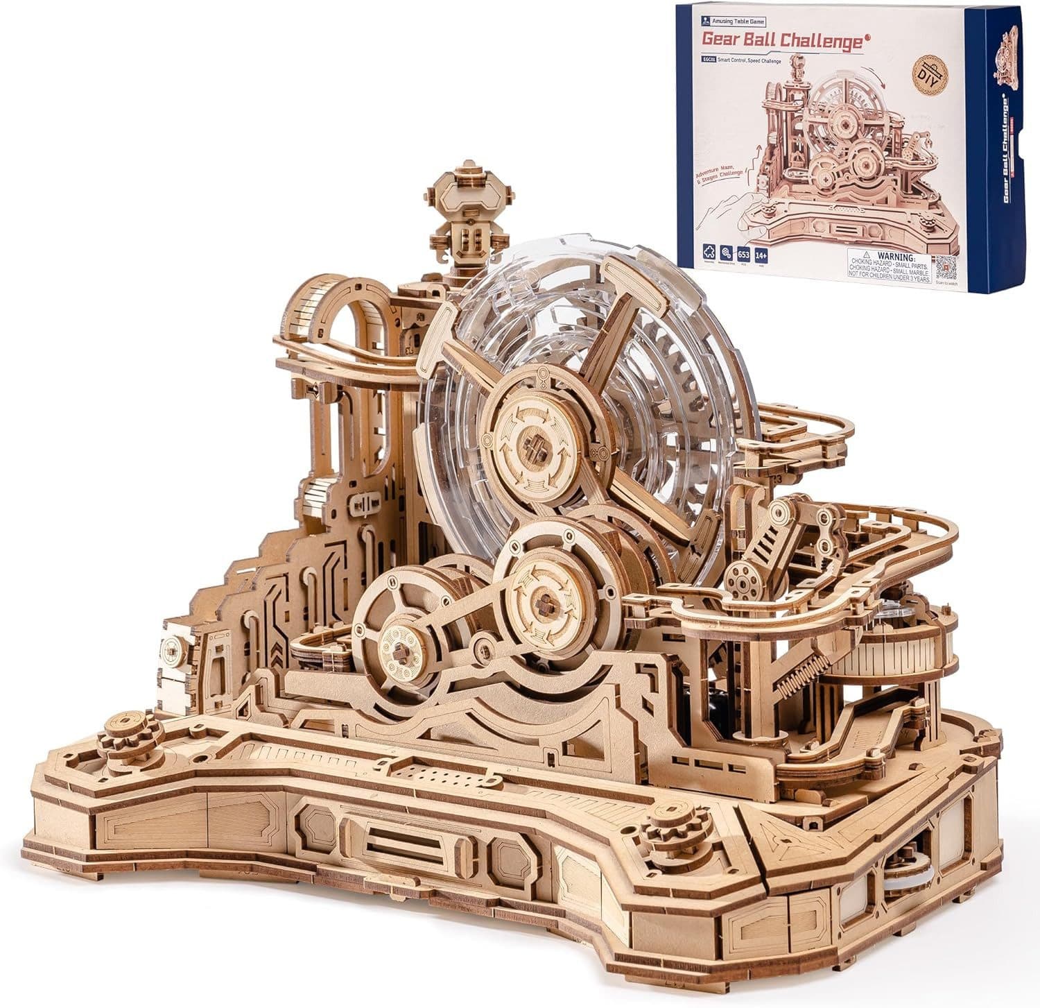 Robotime Gear Ball Challenge Mechanisches Holzpuzzle 653-tlg