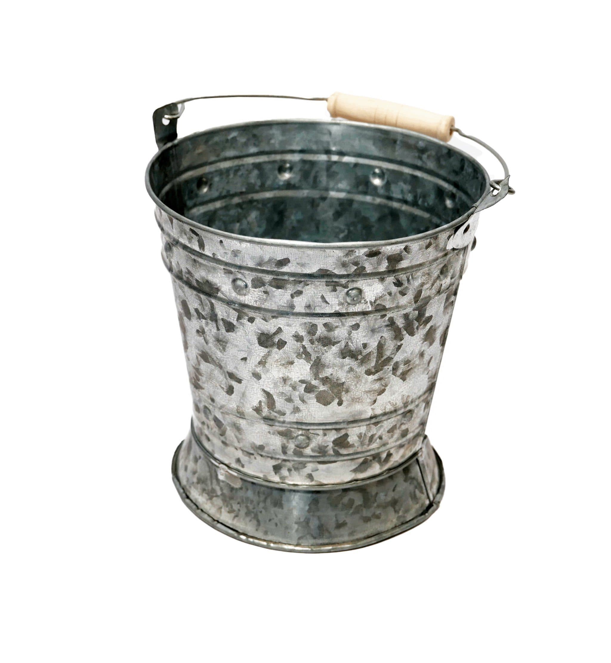 B&S Pflanzkübel Zinkeimer shabby used Look mit Henkel
