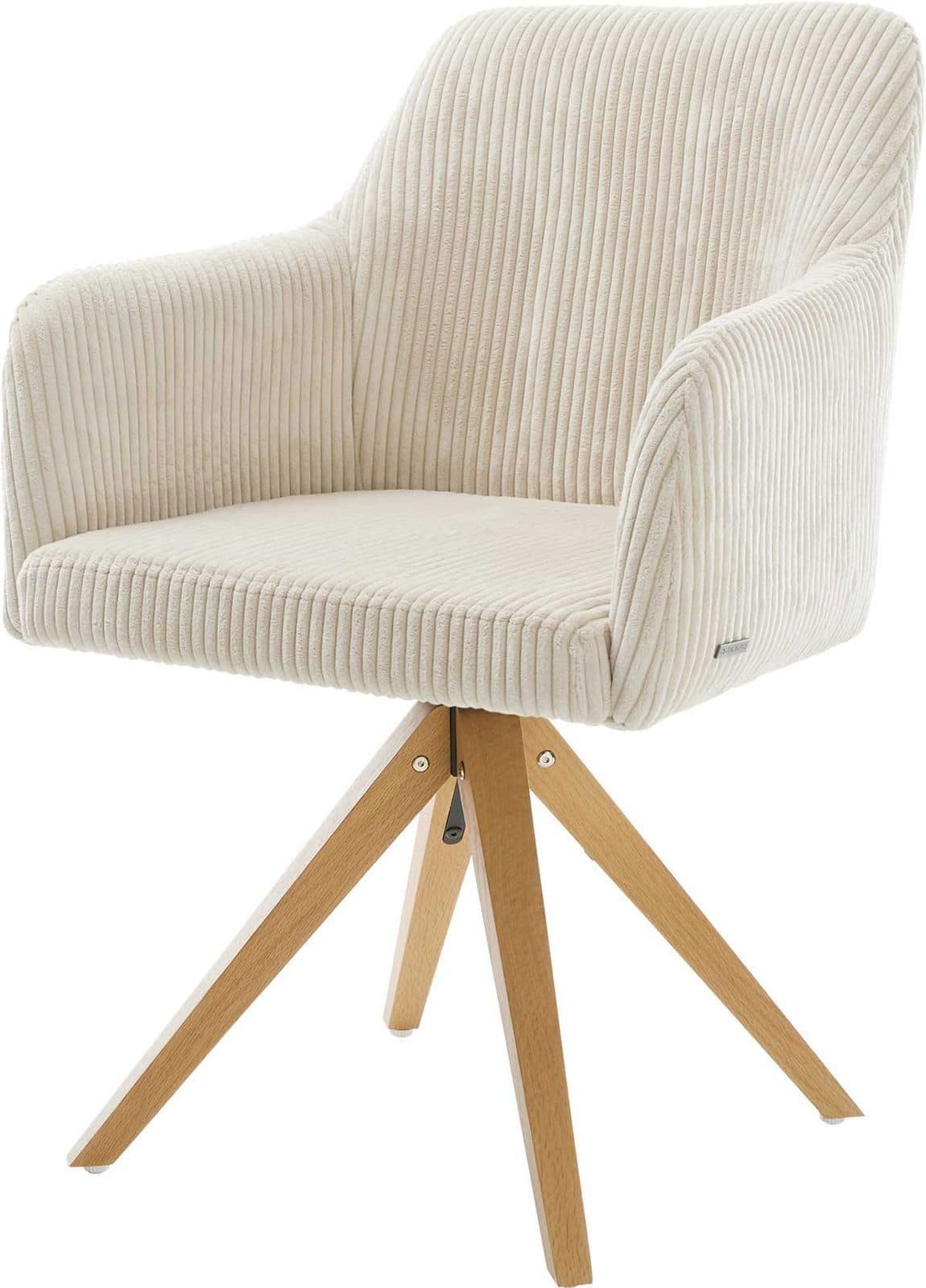DELIFE Polsterstuhl Greg-Flex Cord Beige Eiche - Bild 2
