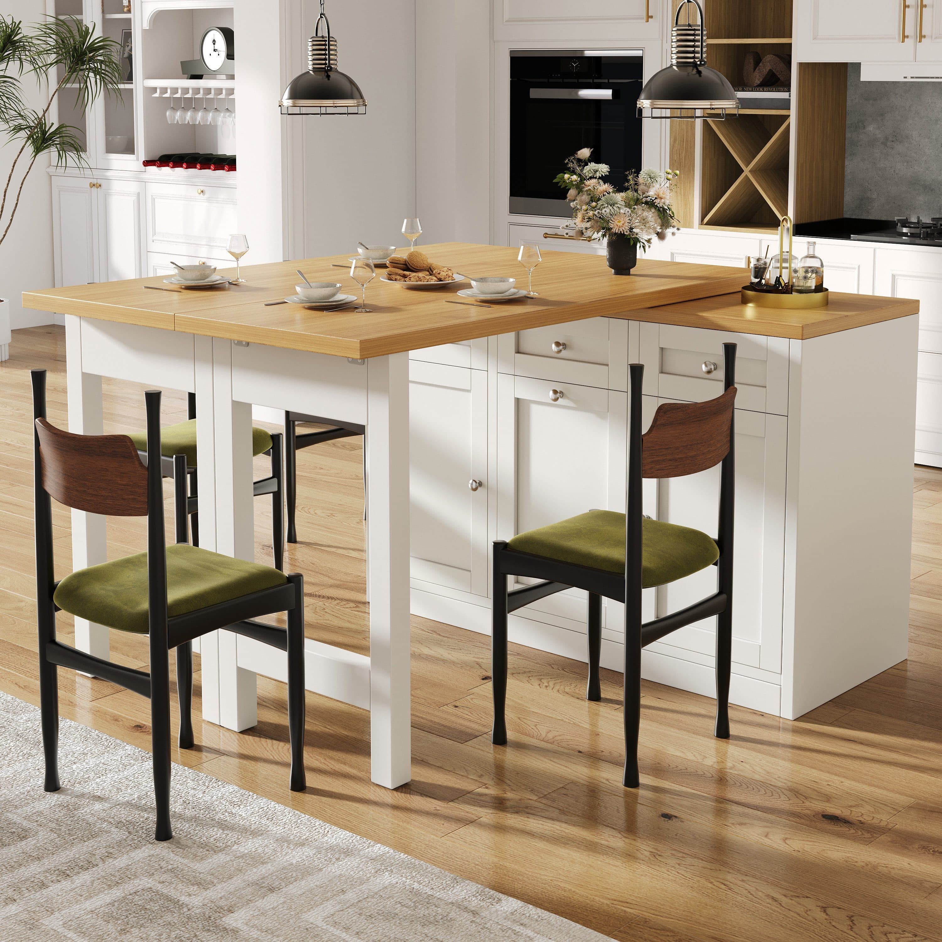i@home Ausziehbarer Bartisch Weiß mit Stauraum - Bild 2
