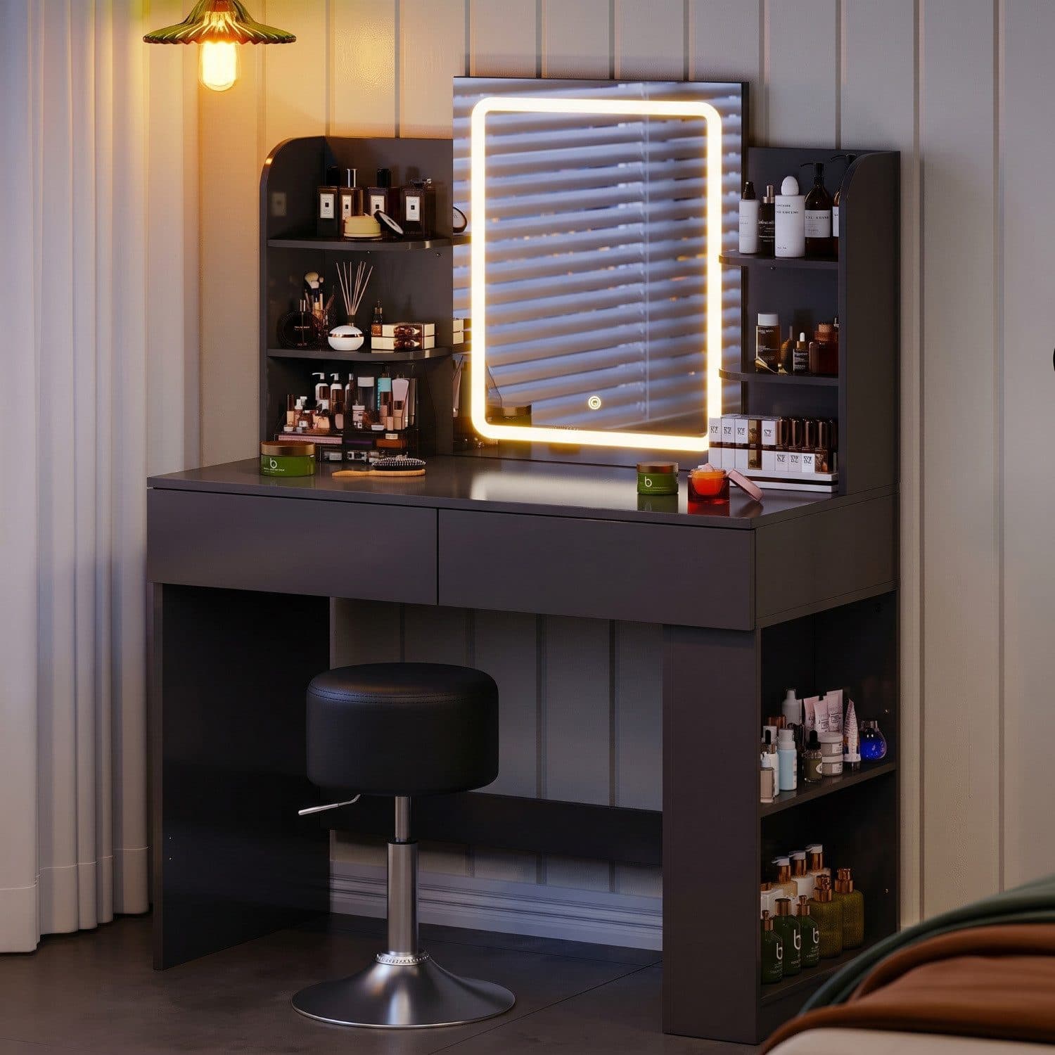 HOMALL Schminktisch mit LED-Beleuchtung und Stauraum - Bild 2