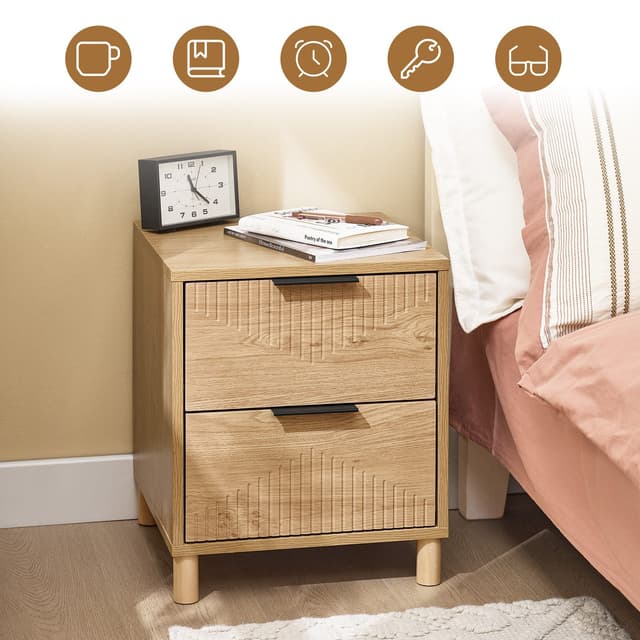 SoBuy Nachttisch FBT166, Nachtschrank mit 2