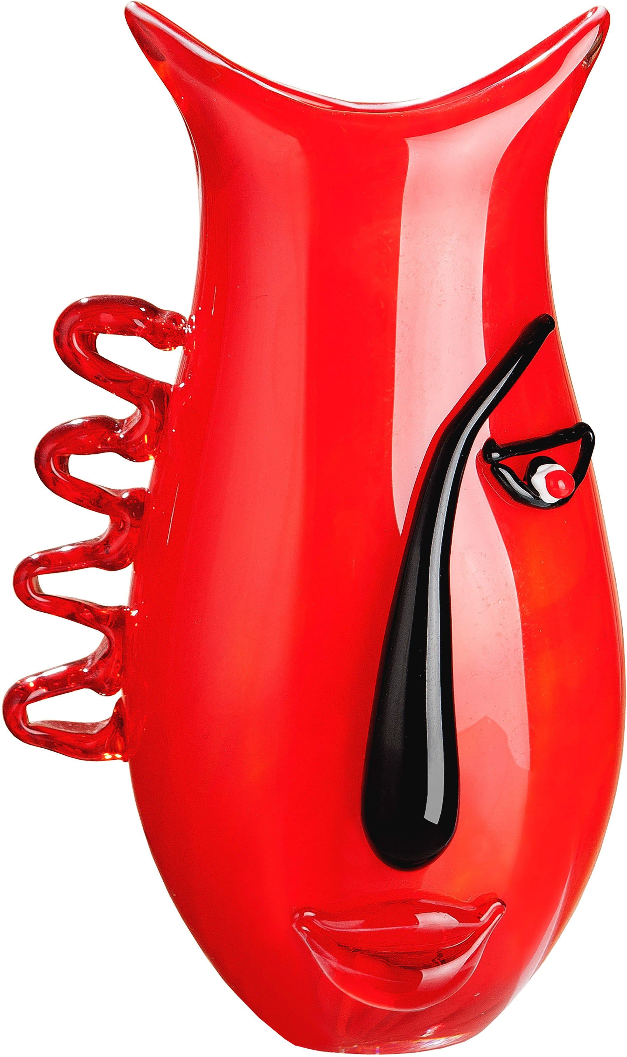 GILDE GLAS art Tischvase Red Vista 33 cm Rot/Schwarz - Bild 2