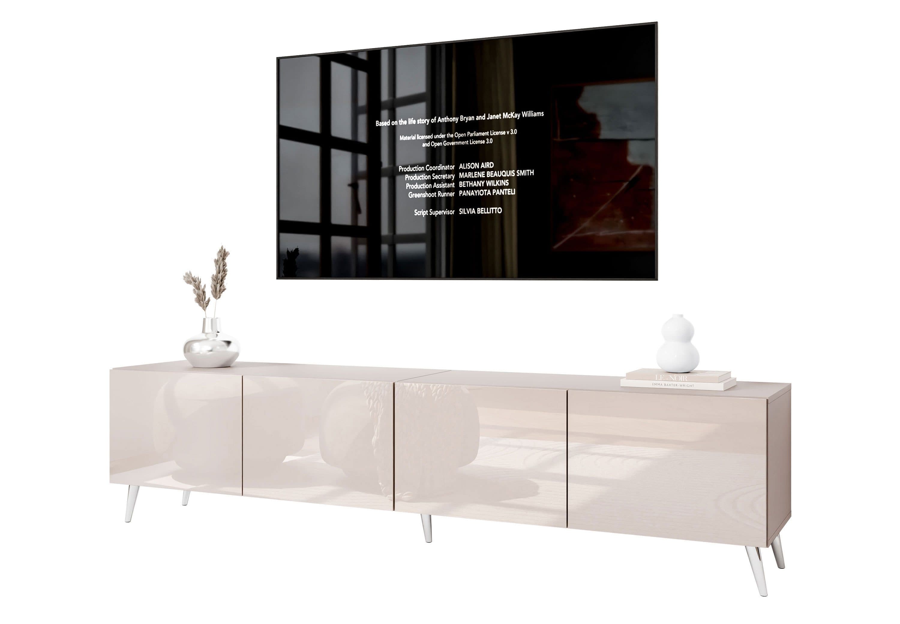 Lookway TV-Schrank COLGANTE 200 Kaschmir Hochglanz Metallbeinen - Bild 2