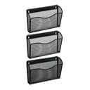 relaxdays Zeitungsständer Wand 3er Set Schwarz Eisen Bild 2