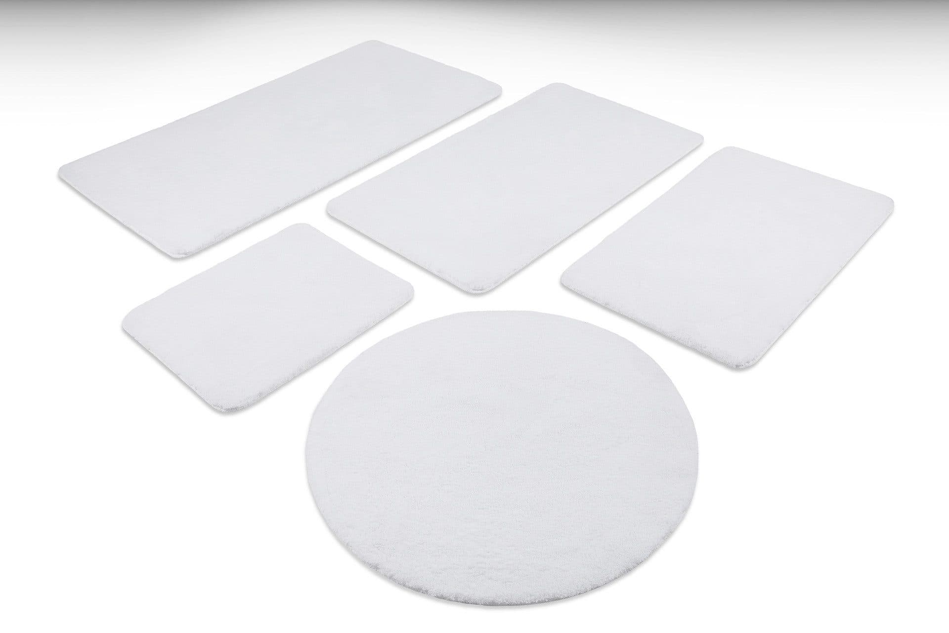 WECON HOME BASICS Badematte Joris Weiß Rund Polyester - Bild 2