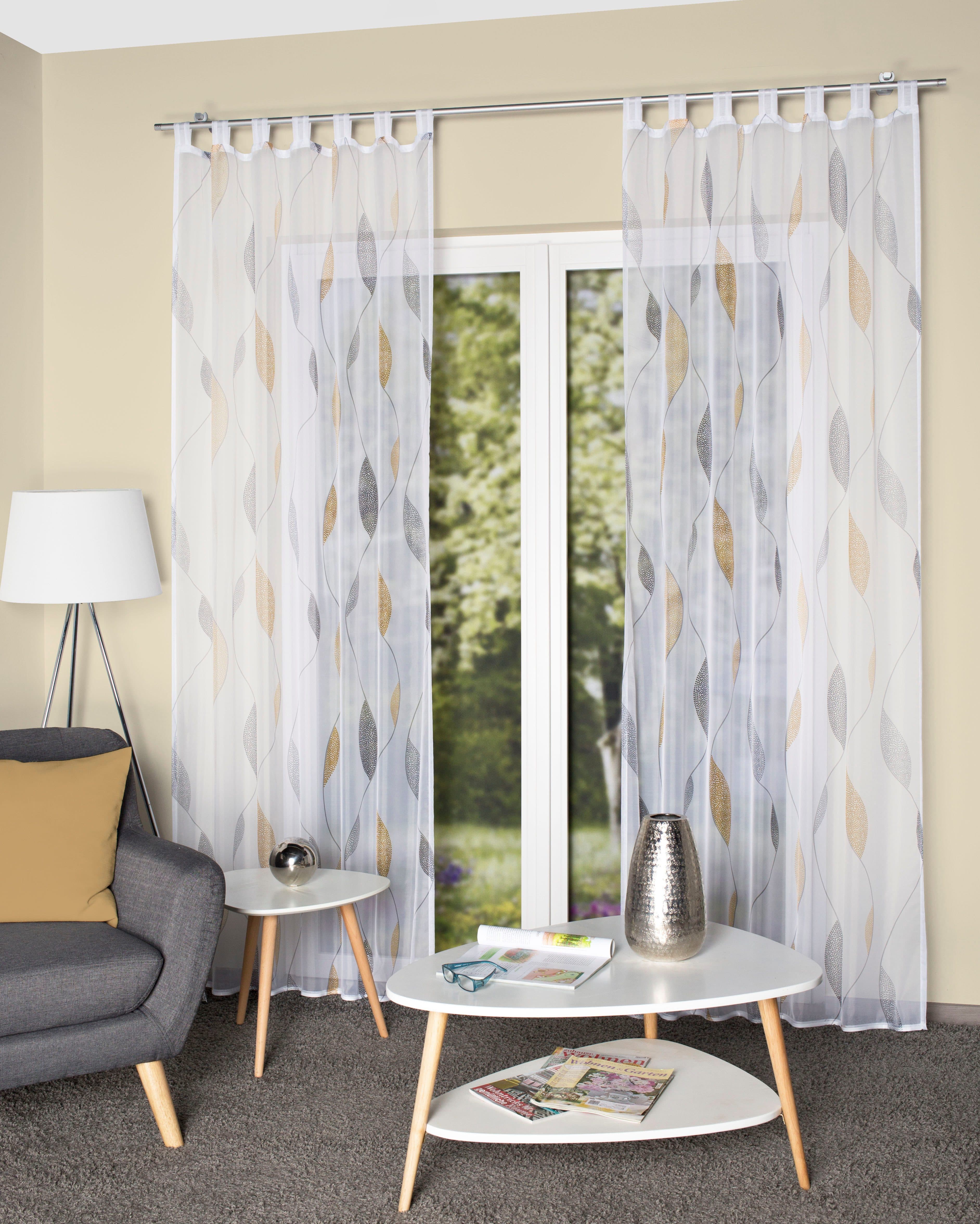 HOME WOHNIDEEN Vorhang PAOLO Gelb Voile Schlaufenschal - Bild 2