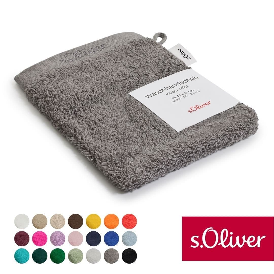 s.Oliver Waschhandschuh Grau 100% Baumwolle Walkfrottier - Bild 2