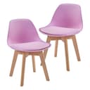 en.casa Kinderstuhl Elvdal 2er Set Rosa Gepolstert Bild 2