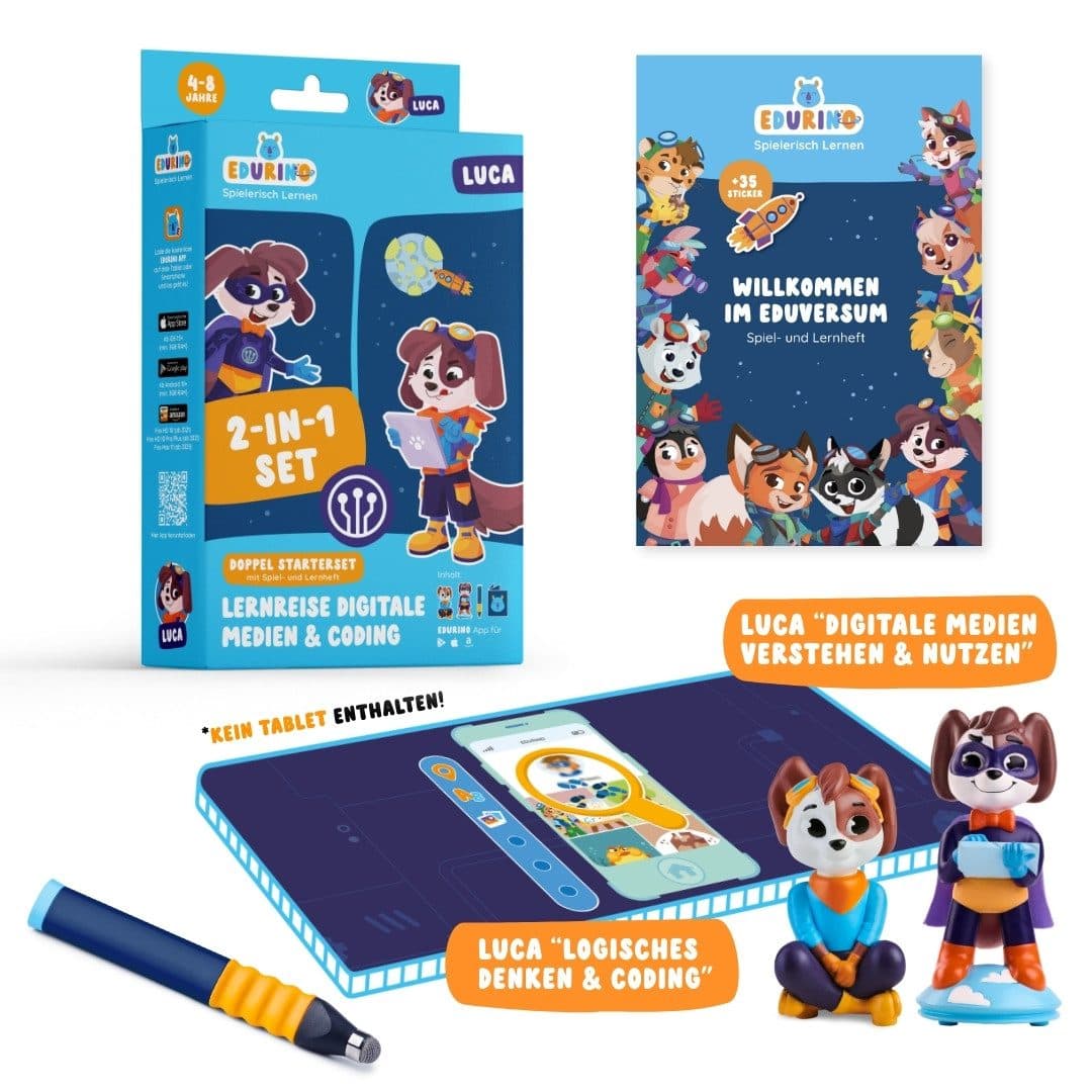 Edurino Lernspielzeug Bundle Starterset Luca 1 & 2 Logisches Denken Coding