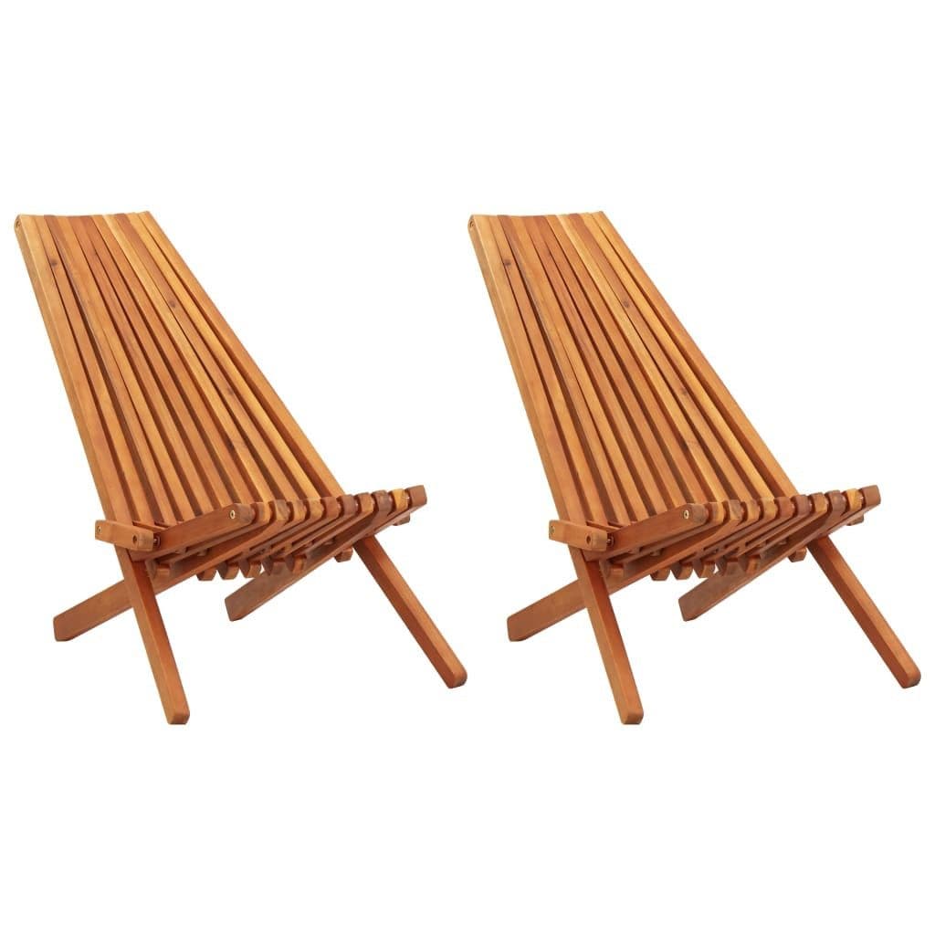 vidaXL Gartenstuhl 2 Stk. Massivholz Braun Klappbar - Bild 2