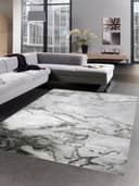 Carpetia Teppich Marmor Muster grau silber mit Glanzfasern Bild 2