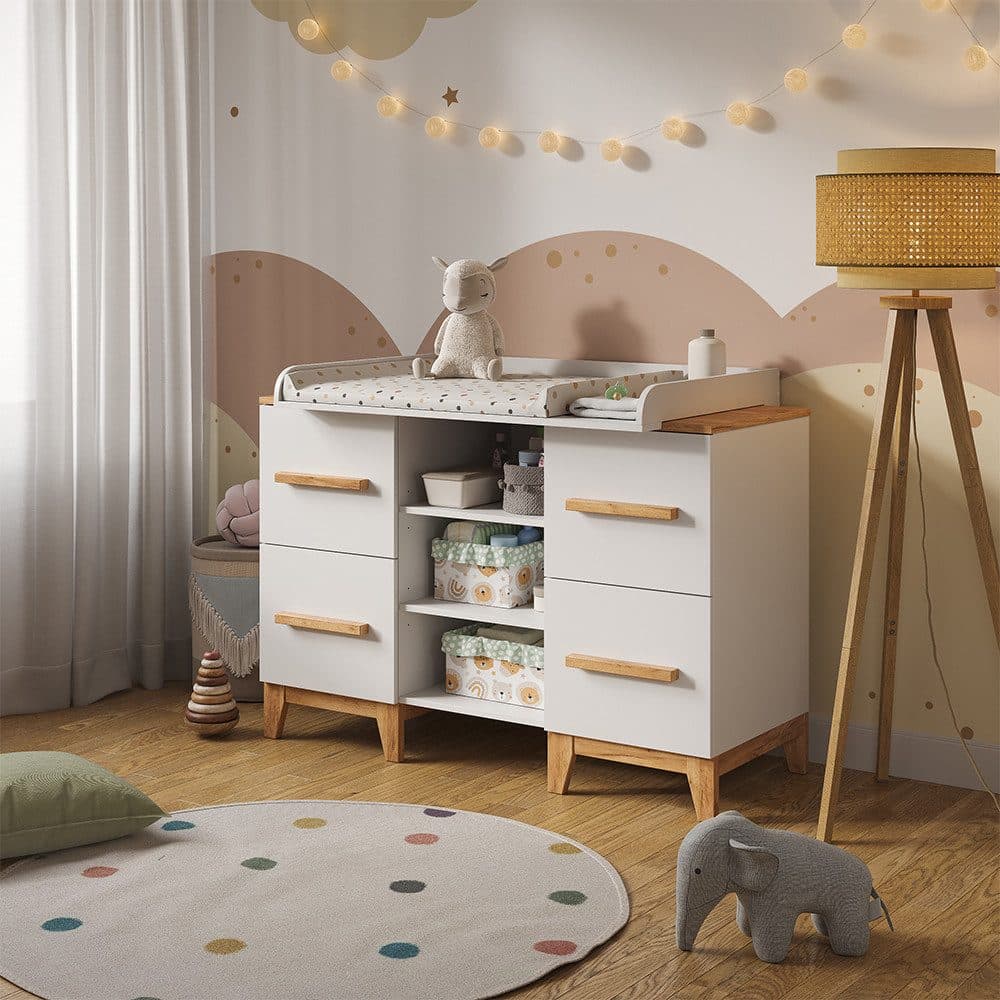 VitaliSpa® Wickelkommode Malia Weiß mit 4 Schubladen - Bild 2
