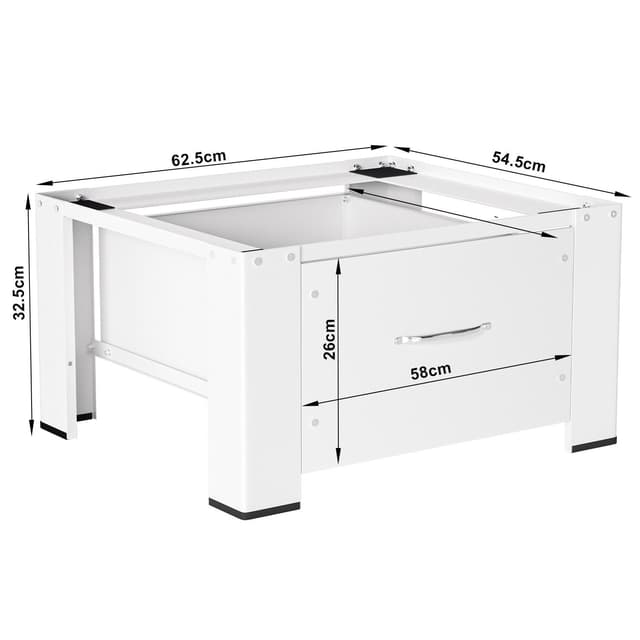 Waschmaschinenunterschrank 2er Set mit Schublade - Weiß