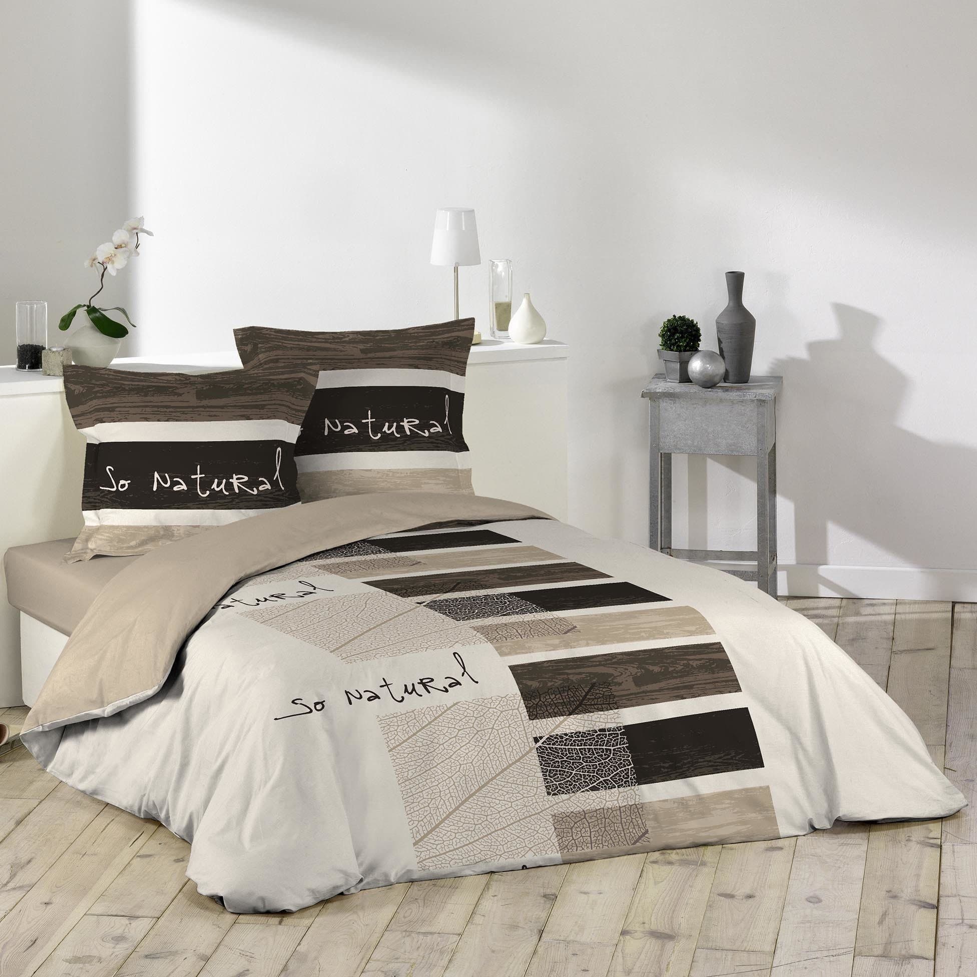 Douceur d'intérieur Bettwäsche Baumwolle Beige 200x200 cm - Bild 2