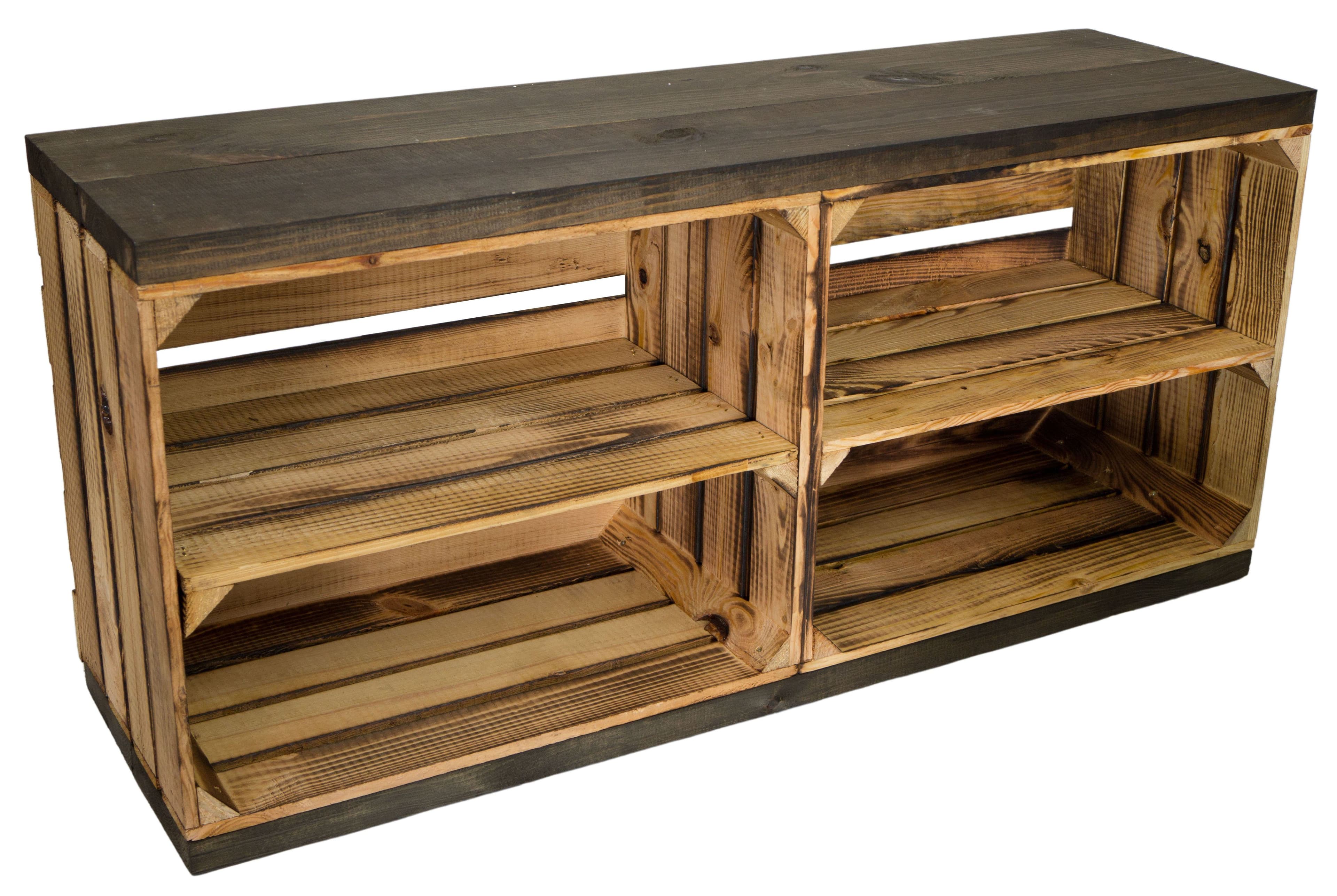 Kistenkolli Altes Land Allzweckkiste Sitzbank Weiß/Schwarz Massivholz