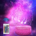 LA CUTE LED Nachtlicht Einhorn 3D-Effekt mit Fernbedienung & 16 Farben Bild 2