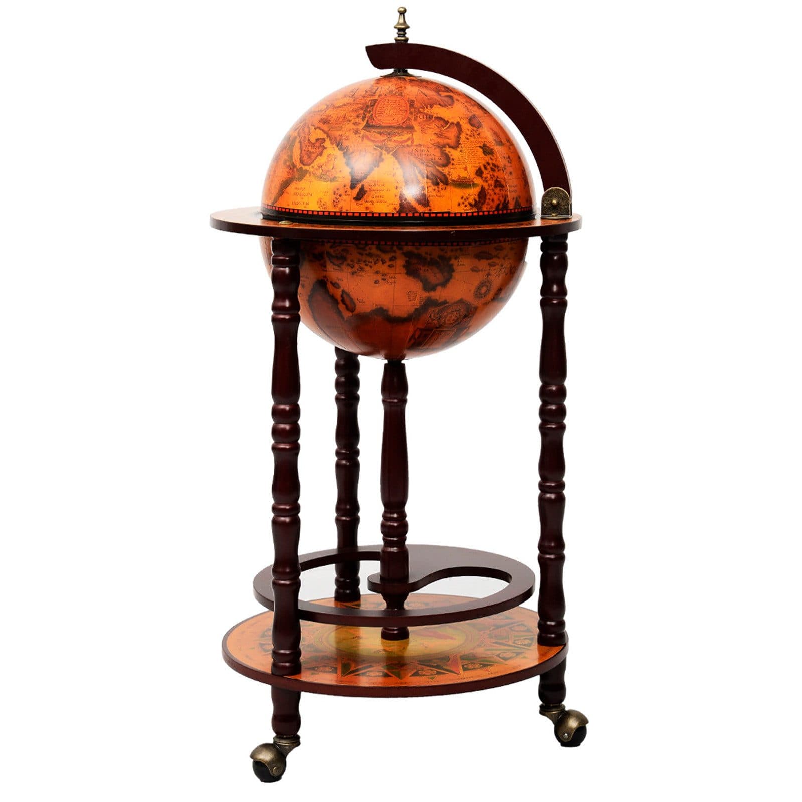 COSTWAY Weinregal Globusbar mit Rollen & Deckel - Bild 2