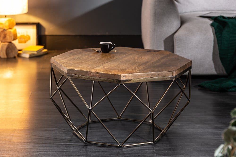 riess-ambiente Couchtisch DIAMOND 70cm Mangoholz Messing - Bild 2