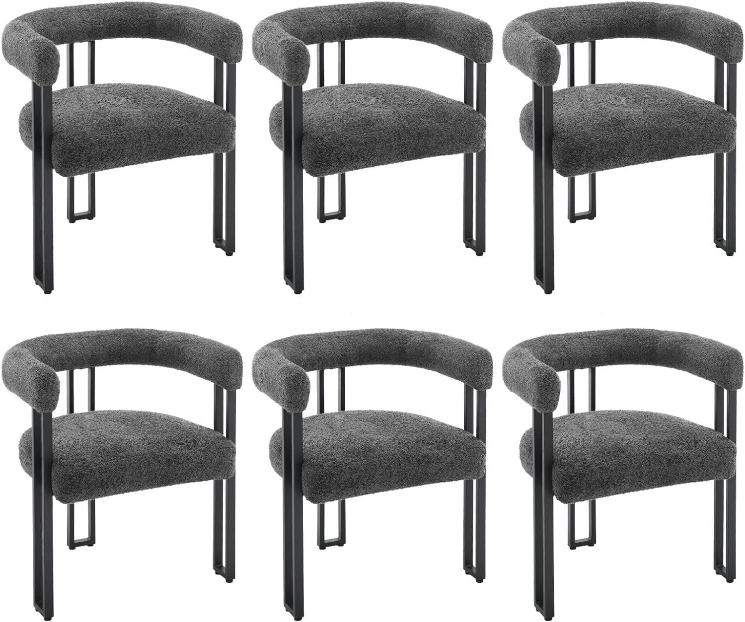 Woltu Esszimmerstuhl Grau Chenille Metallbeine Modern - Bild 2