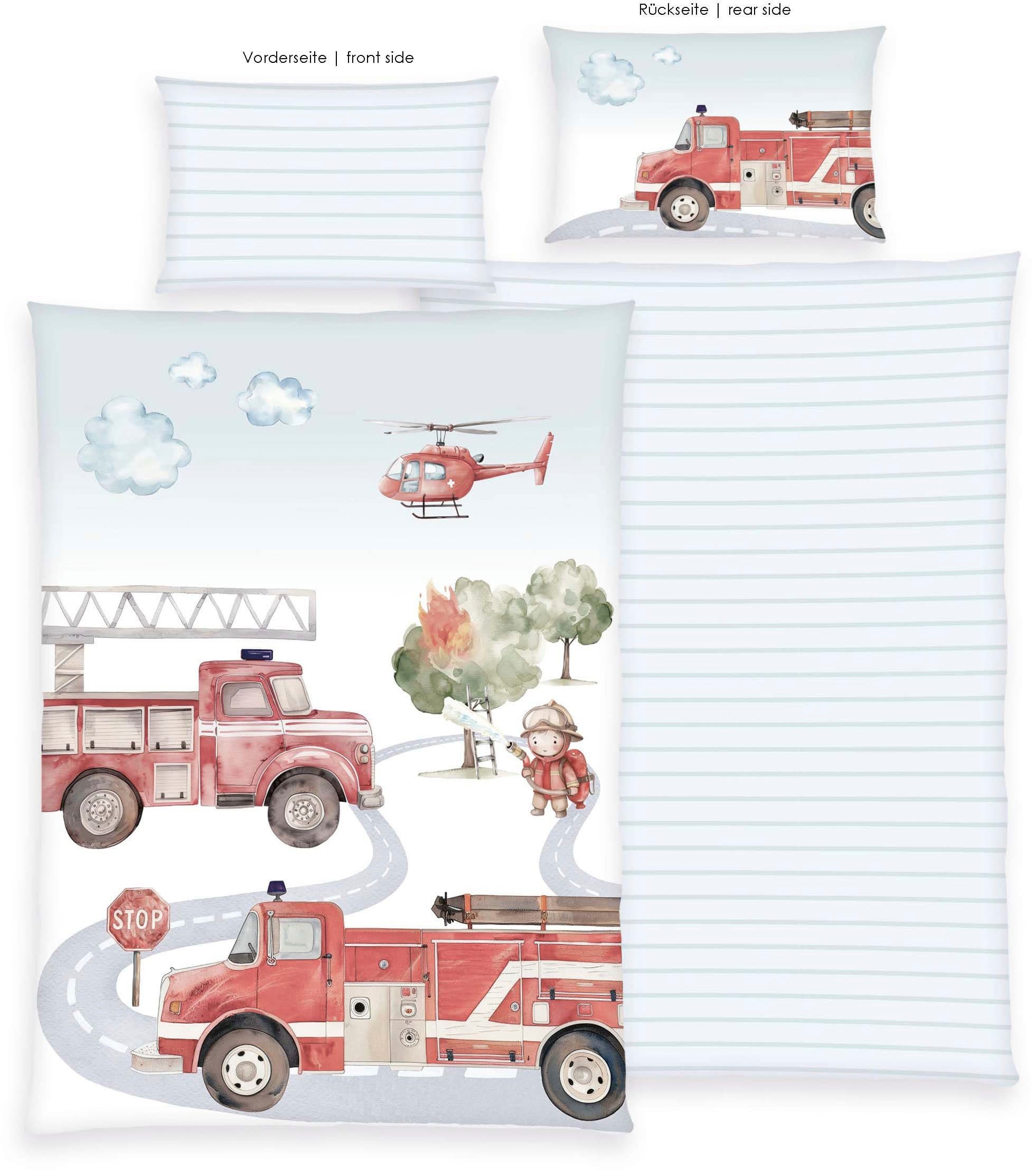 Baby Best Babybettwäsche Feuerwehr Renforcé 2 teilig Wendebettwäsche - Bild 2