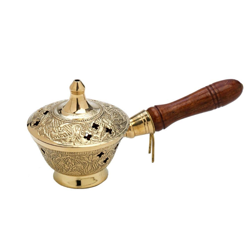 NKlaus Räucherschale Messing Handarbeit gold 8cm