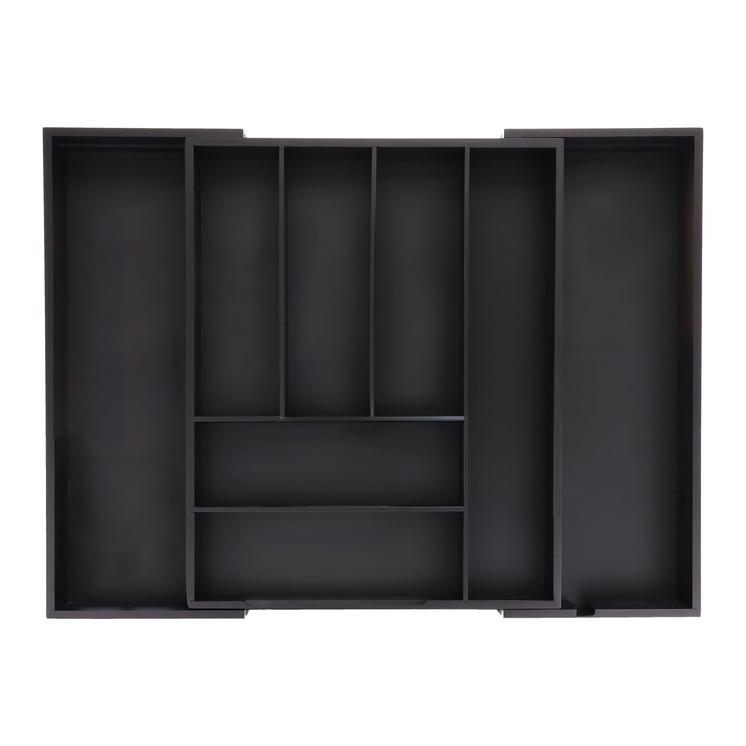 relaxdays Besteckkasten Ausziehbar Bambus Schwarz - Bild 2