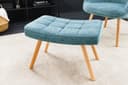 Riess Ambiente Hocker SCANDINAVIA Modern Blau Strukturstoff Massivholz-Beine Bild 2