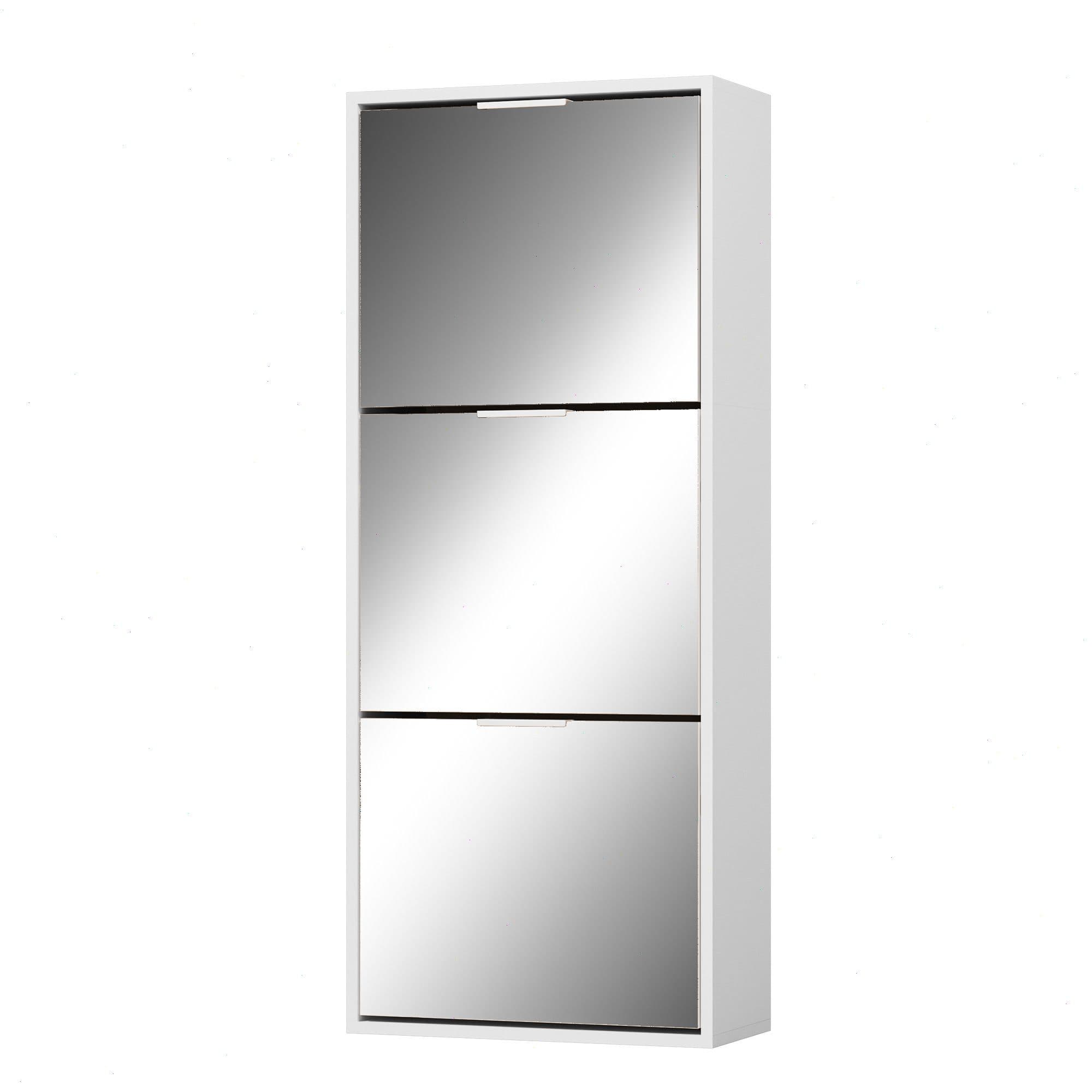UEV Schuhschrank Spiegelschuhschrank schmal 3 Klappen Holzwerkstoff - Bild 2