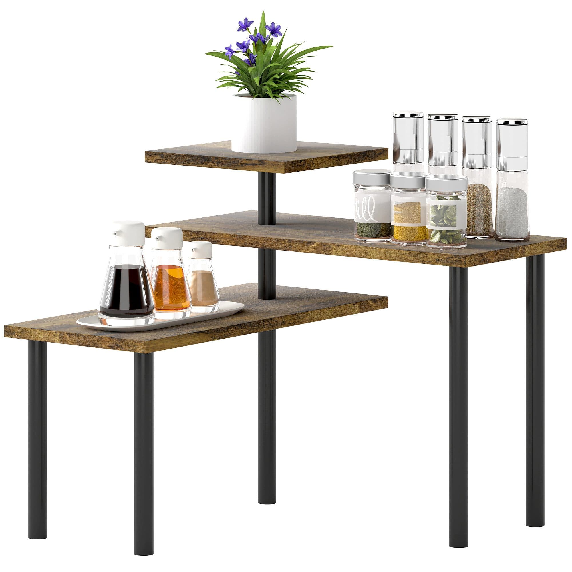 HOMCOM Küchenregal 3 Ebenen drehbar Mikrowellenregal 40x18x36,5 cm - Bild 2