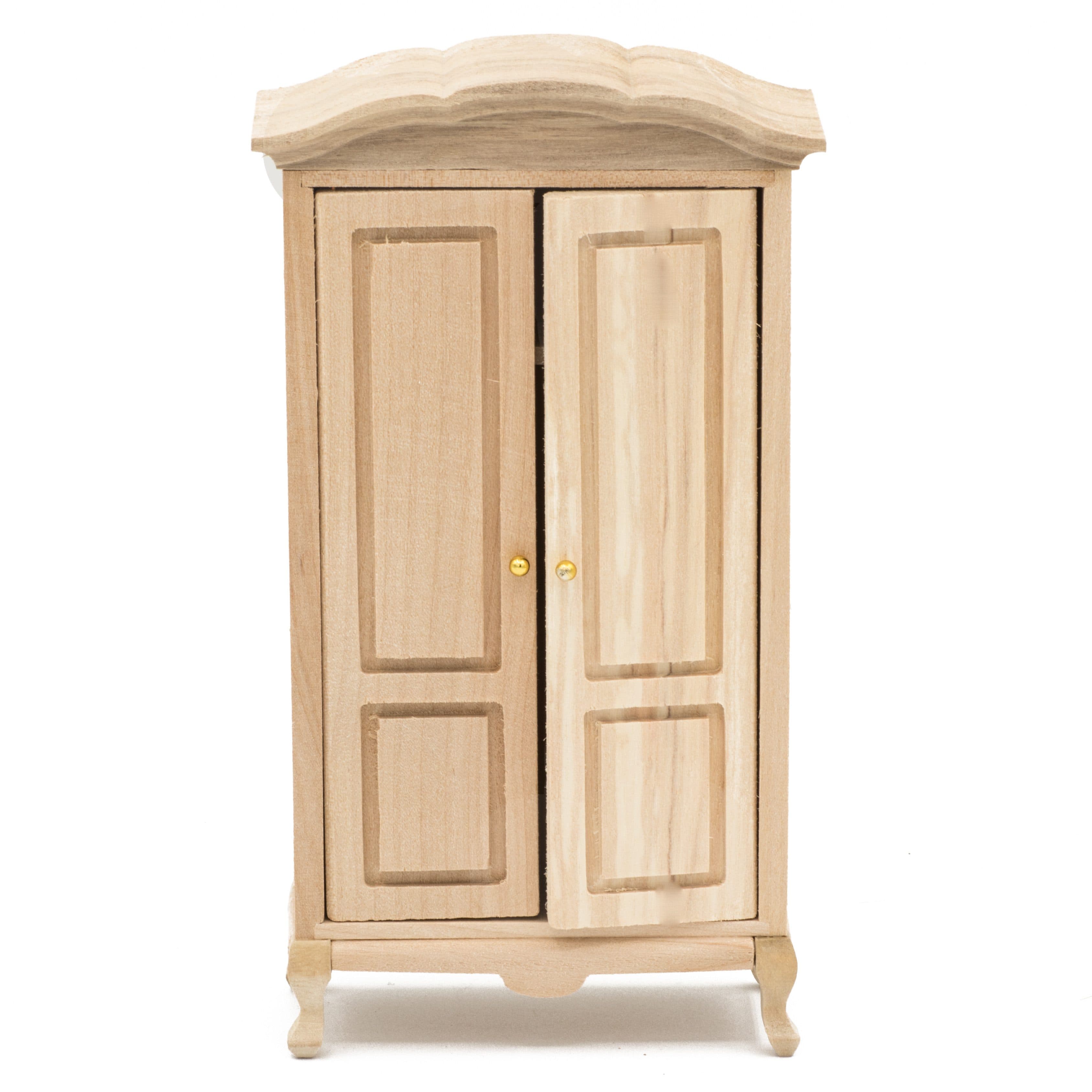 Streets Ahead Dollshouse Puppenkleiderschrank 1:12 Holz unbehandelt