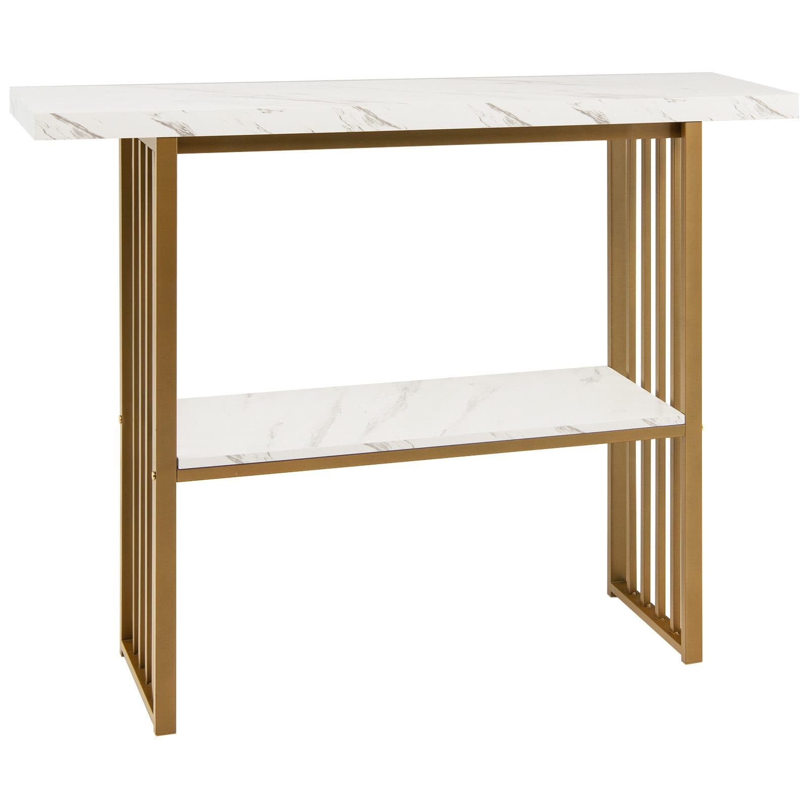 Moderner Konsolentisch aus Marmor, MDF und Metall in Gold - Bild 2