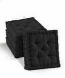 Beautissu Stuhlkissen Mila 4er Set Schwarz 100% Baumwolle Bild 2