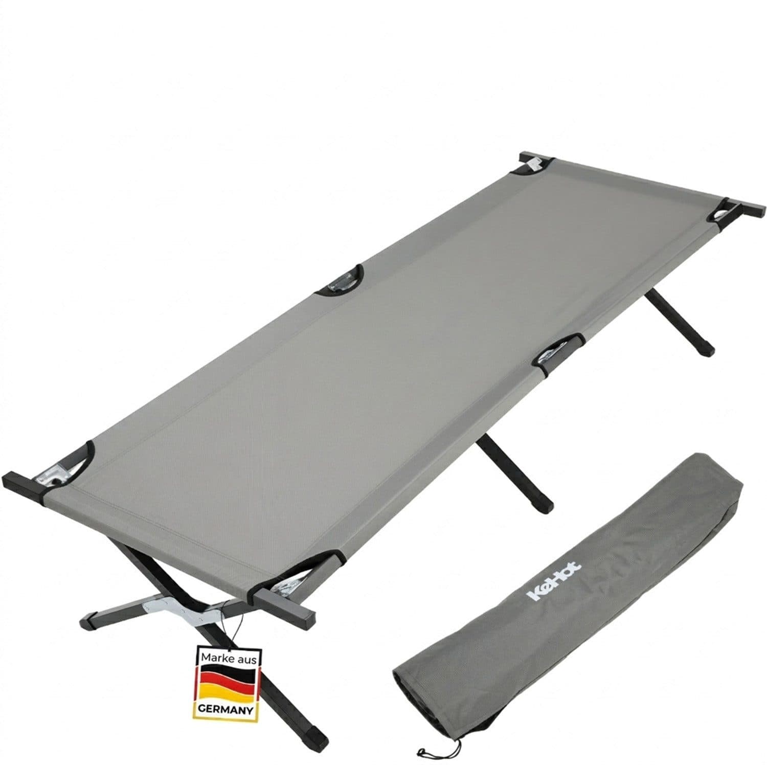 kehot Feldbett klappbar Grau Schwarz 190x72,5 cm - Bild 2