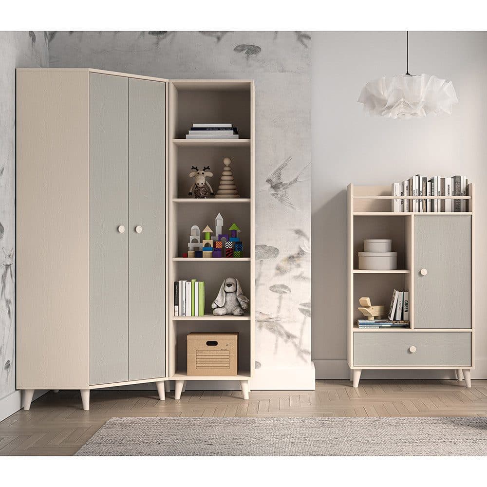 Lomadox Jugendzimmer-Set MODICA-131 3-tlg. Sandbeige Grau Softclose - Bild 2