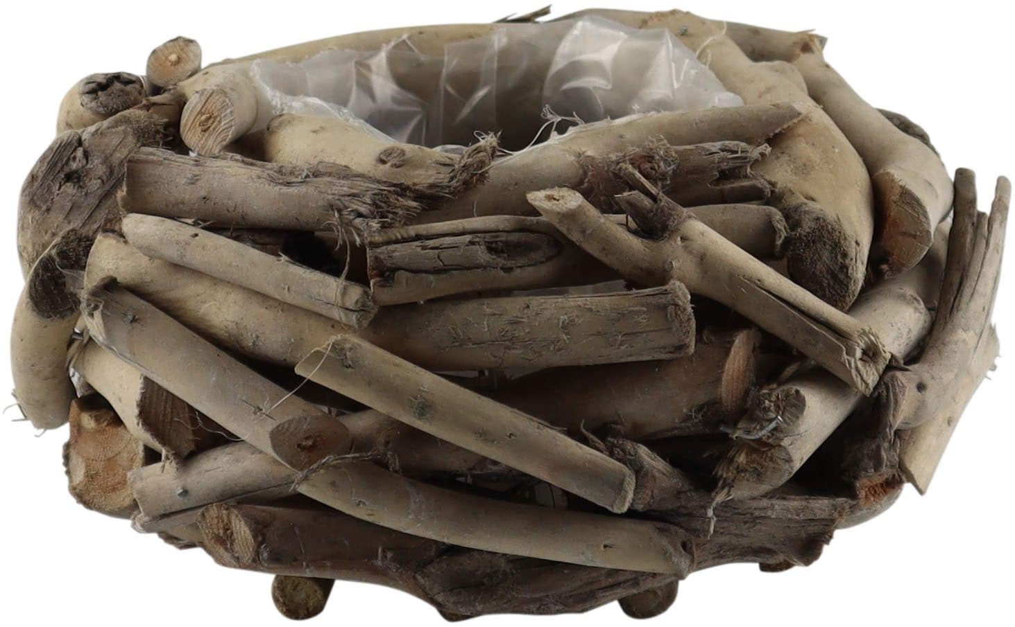 AM Design Dekokranz Kranztopf Naturbelassen Beige Holzwerkstoff