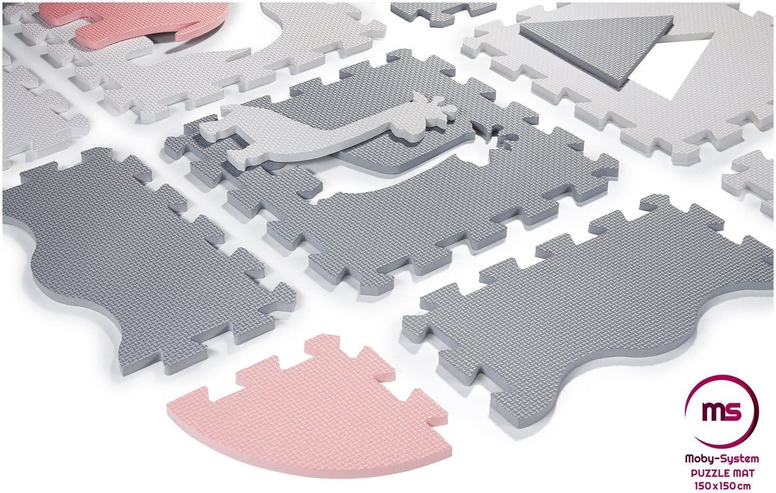 Moby-System Spielmatte Schaumstoff-Puzzlematte XL 150x150x1cm Rosa - Bild 2