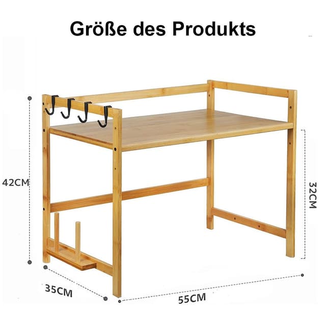 NUODWELL Mikrowellen Regal Bambus Holz