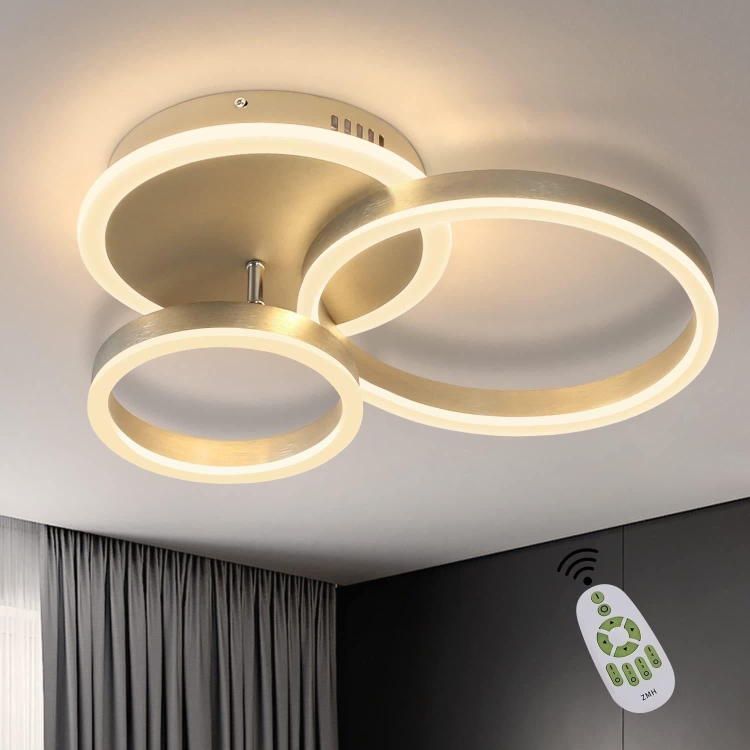 ZMH LED Deckenleuchte Wohnzimmer 3 Ring Dimmbar Fernbedienung - Bild 2