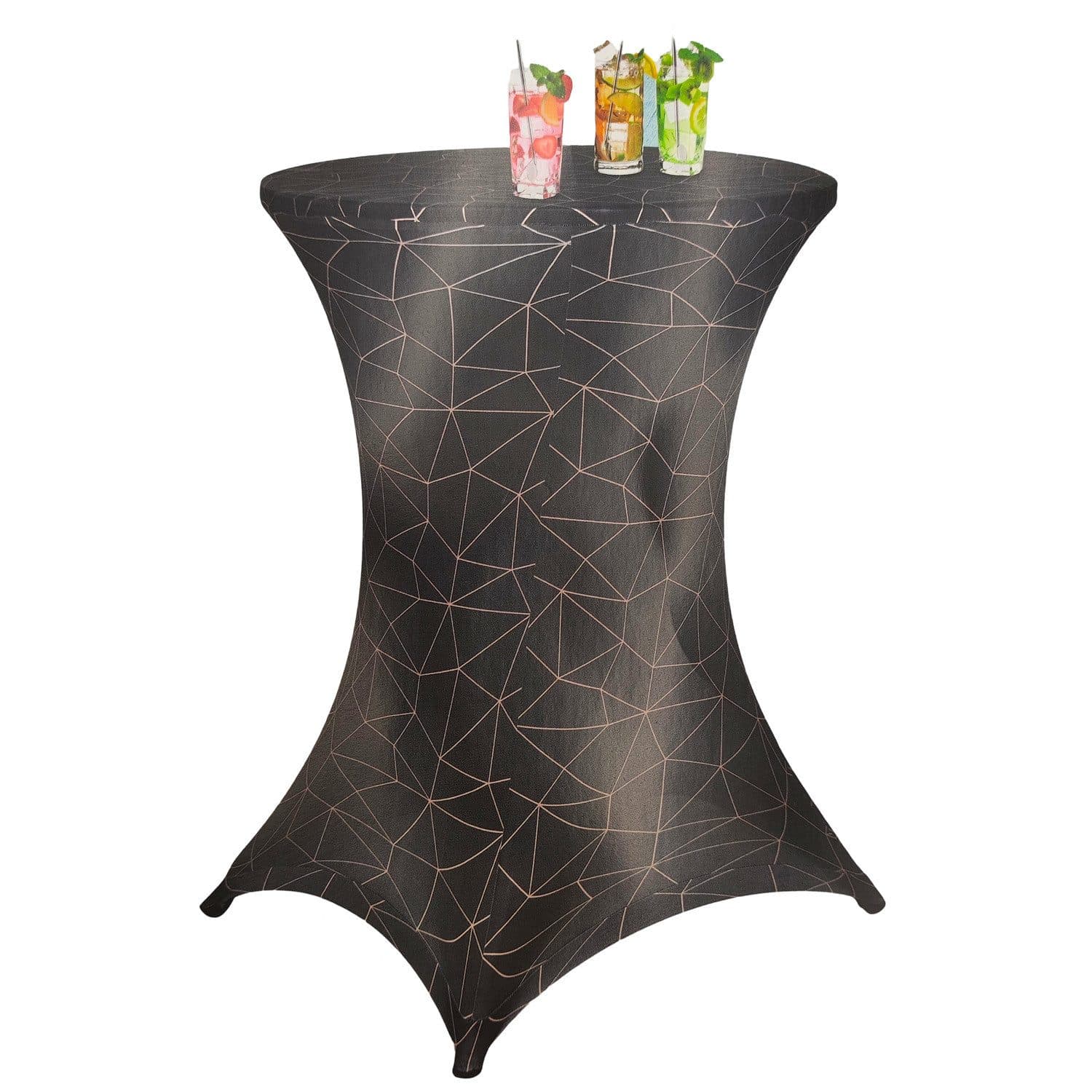 BURI Stehtischhusse Stretch 80cm Bunt Gold/Schwarz - Bild 2