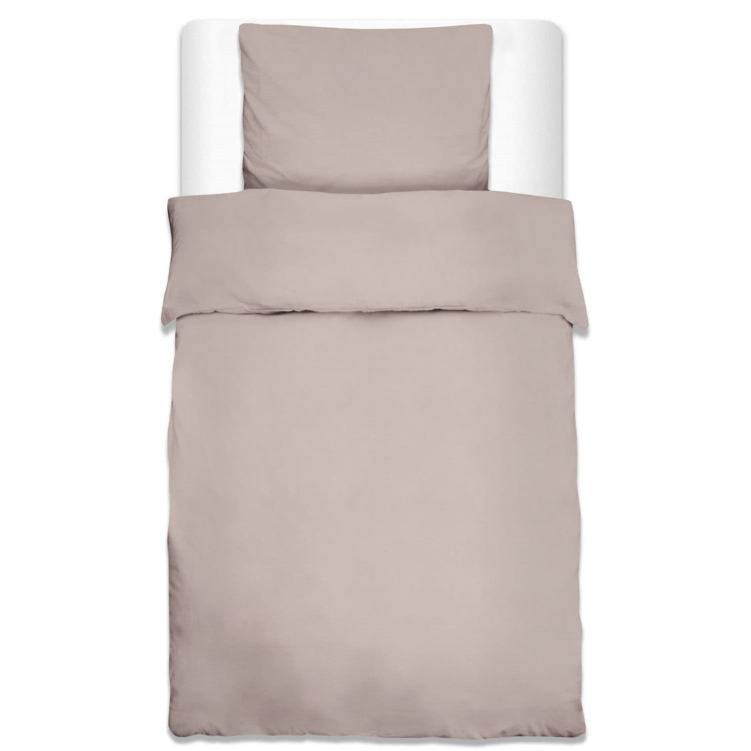 Beautissu Bettwäsche 1er Set Renforcé Julie 135x200cm 2tlg. Taupe - Bild 2