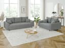 S-Style Möbel Polstergarnitur Leif 3+2 Skandinavisch Boucle Grau Bild 2