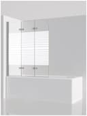 IMPTS Badewannenfaltwand 3-teilig Schwarz/Chrome mit Sicherheitsglas Bild 2