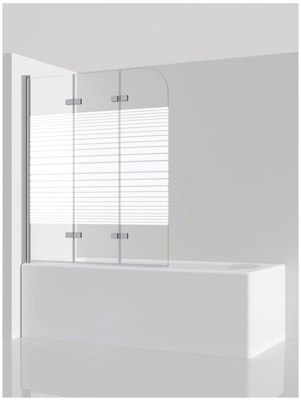 IMPTS Badewannenfaltwand 3-teilig Schwarz/Chrome mit Sicherheitsglas - Bild 2