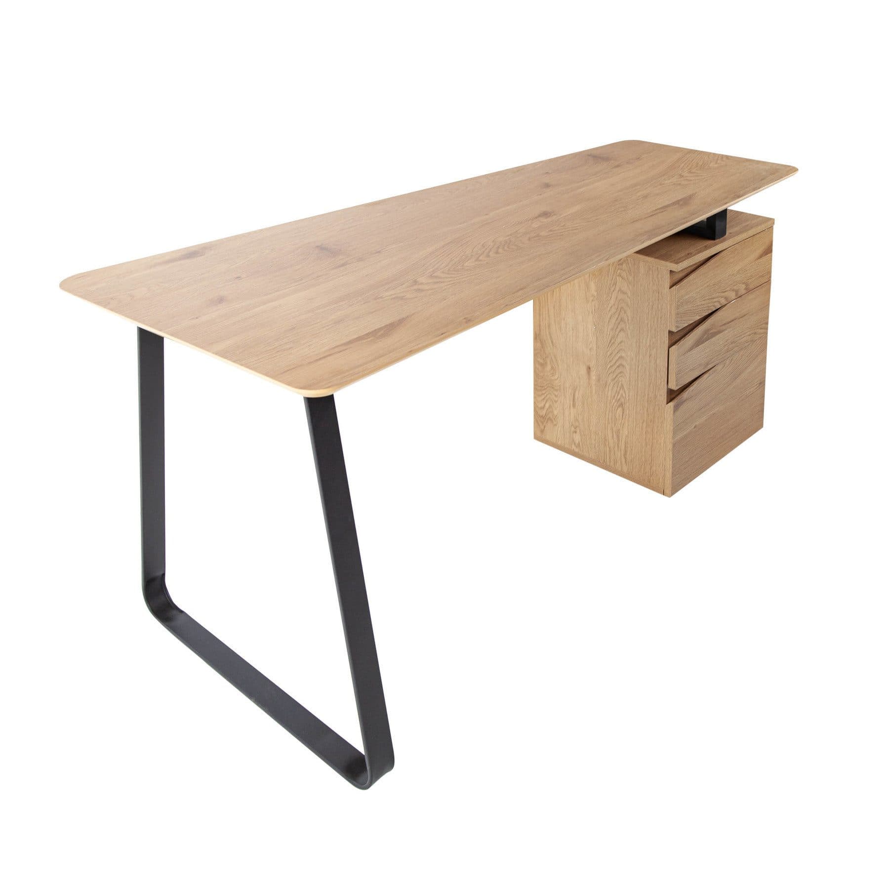 riess-ambiente Schreibtisch STUDIO 160cm Eichenoptik Schwarz mit Schubladen - Bild 2