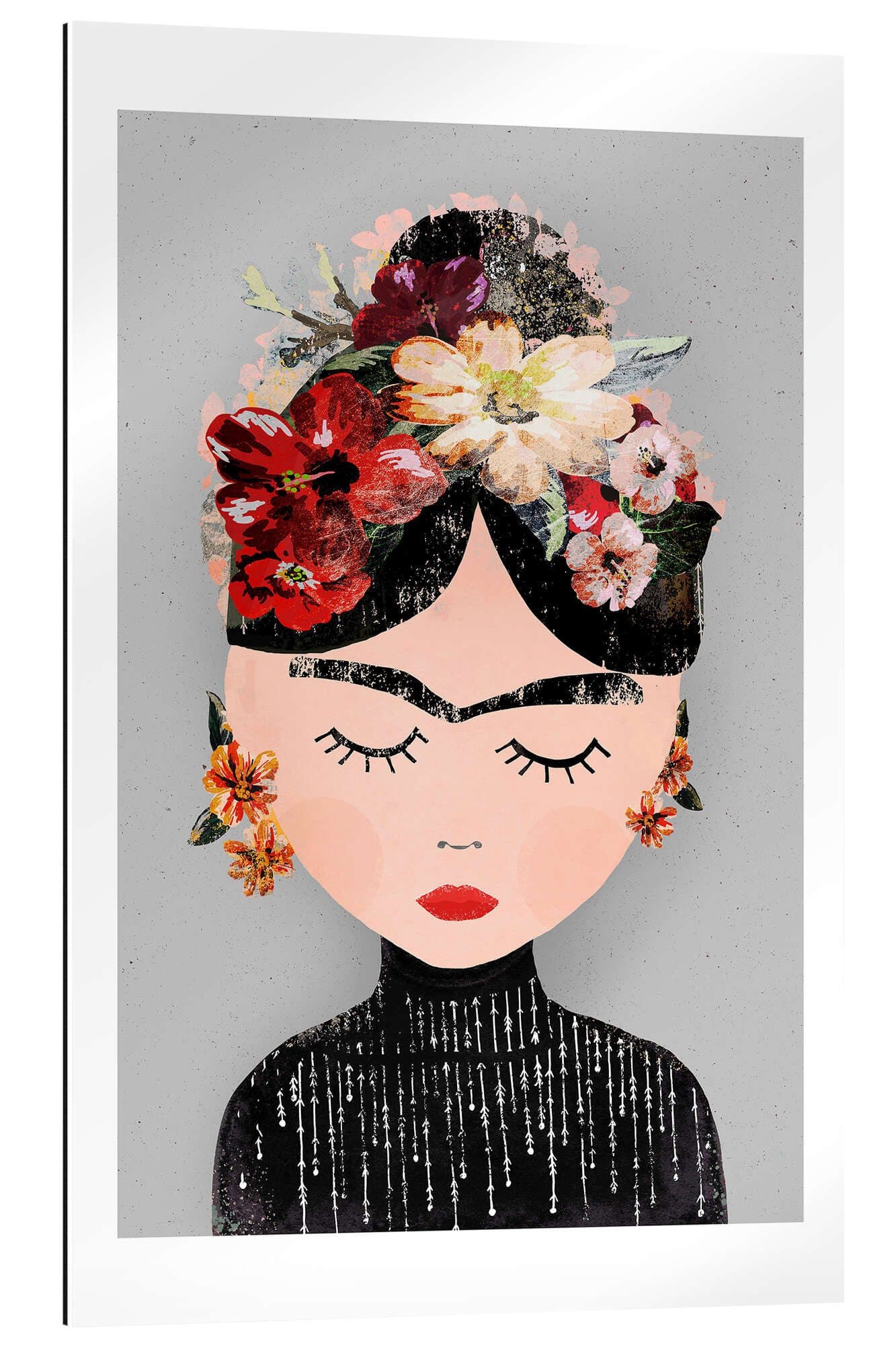 Posterlounge Wandbild Frida mit Blumenkranz Acrylglas - Bild 2