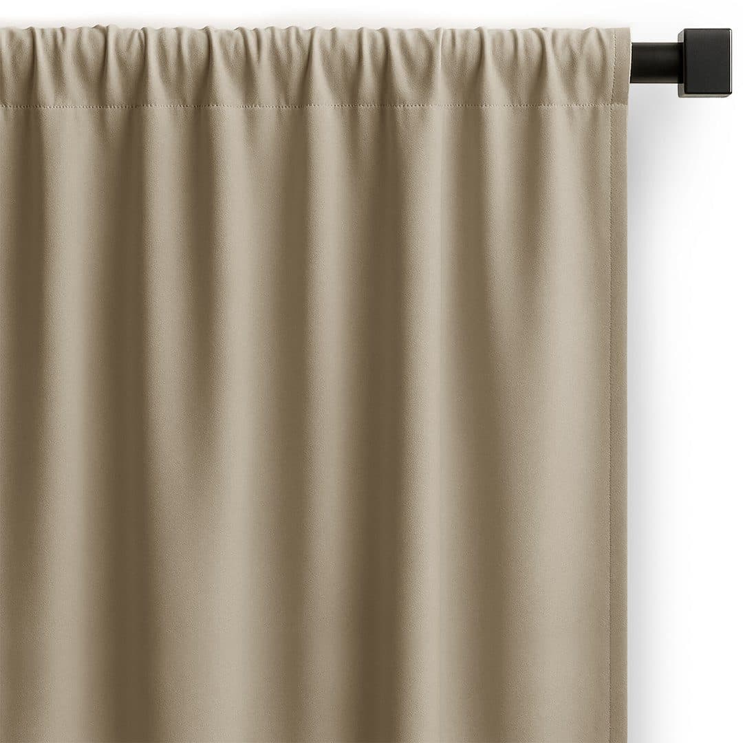 Restilo Verdunklungsvorhang Beige Kräuselband 140x270 cm - Bild 2