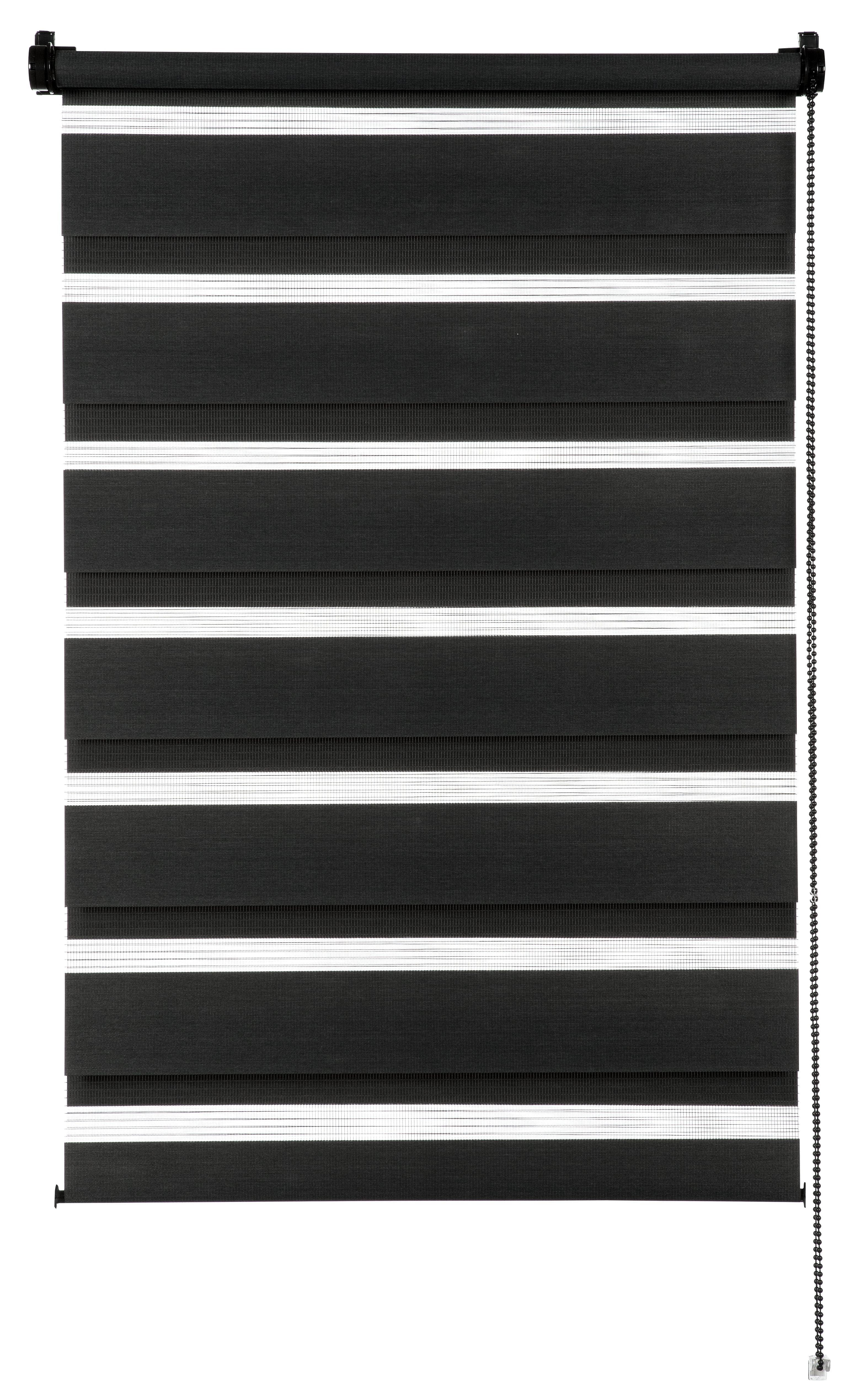 GARDINIA Easyfix Doppelrollo Schwarz Polyester